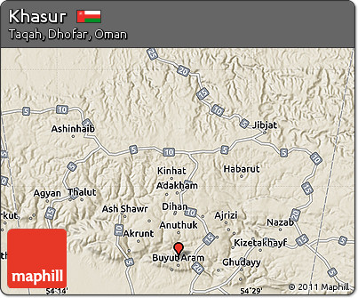 Shaded Relief Map of Khasur