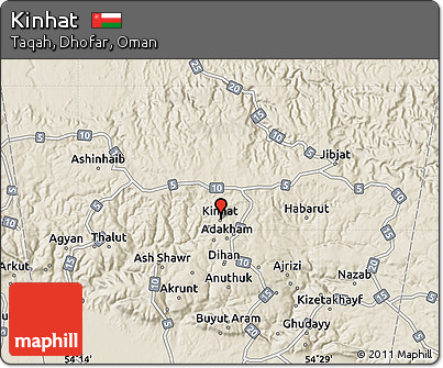 Shaded Relief Map of Kinhat