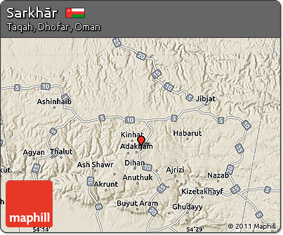 Shaded Relief Map of Sarkhār