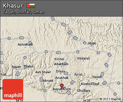 Shaded Relief Map of Khasur