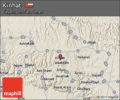 Shaded Relief Map of Kinhat
