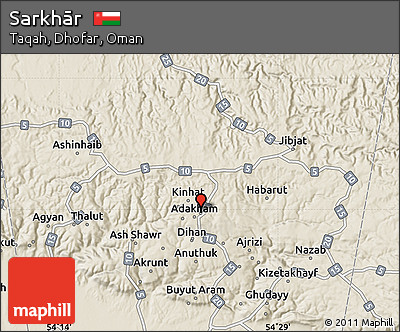 Shaded Relief Map of Sarkhār