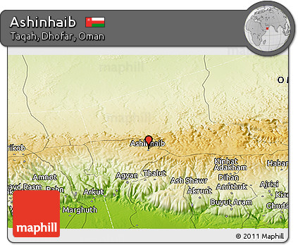Physical Panoramic Map of Ashinhaib
