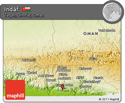 Physical Panoramic Map of Indāf