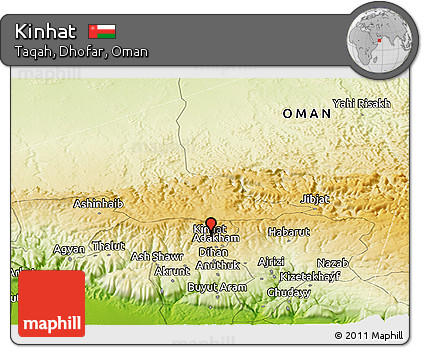 Physical Panoramic Map of Kinhat