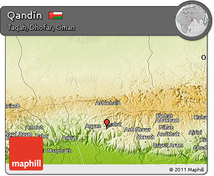 Physical Panoramic Map of Qandīn