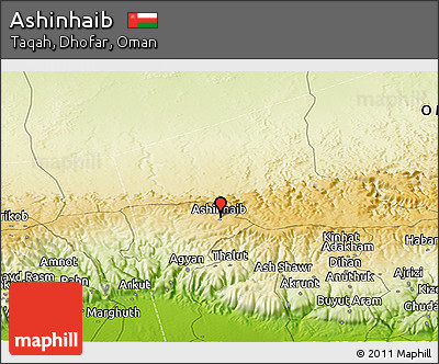 Physical Panoramic Map of Ashinhaib