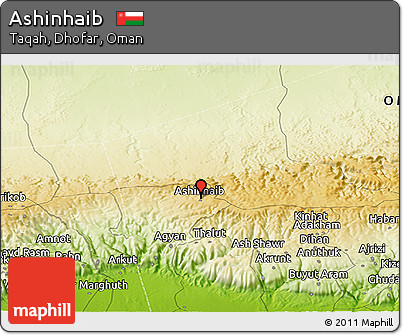 Physical Panoramic Map of Ashinhaib