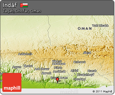 Physical Panoramic Map of Indāf