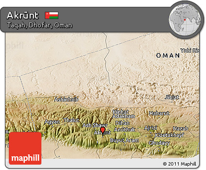 Satellite Panoramic Map of Akrūnt