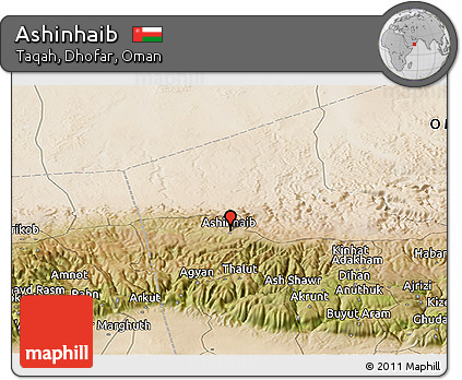 Satellite Panoramic Map of Ashinhaib