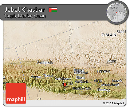 Satellite Panoramic Map of Jabal Khasbar