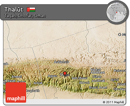 Satellite Panoramic Map of Thalūt
