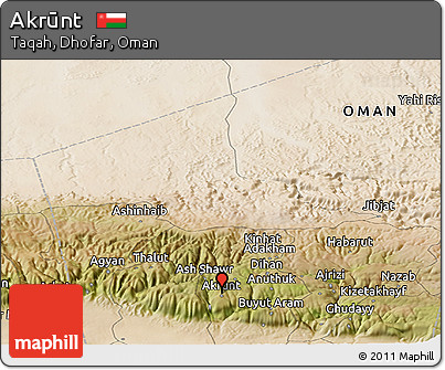 Satellite Panoramic Map of Akrūnt