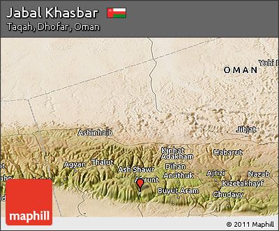 Satellite Panoramic Map of Jabal Khasbar