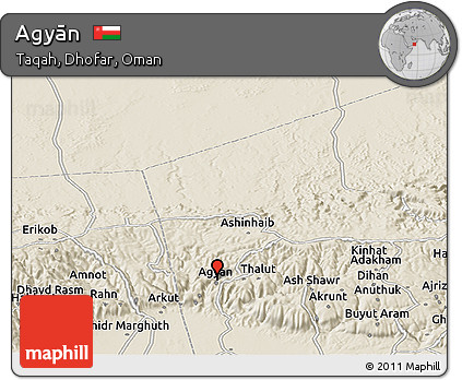 Shaded Relief Panoramic Map of Agyān