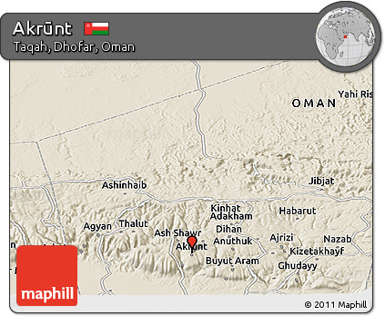 Shaded Relief Panoramic Map of Akrūnt