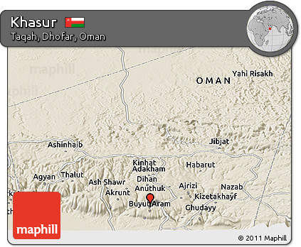 Shaded Relief Panoramic Map of Khasur