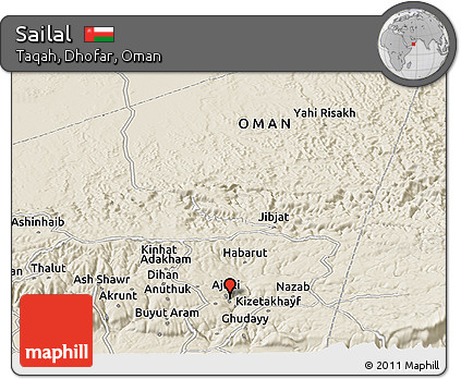 Shaded Relief Panoramic Map of Sailal