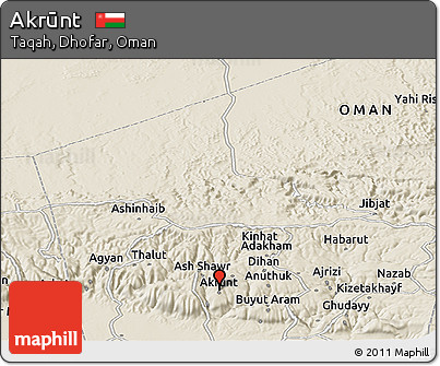 Shaded Relief Panoramic Map of Akrūnt
