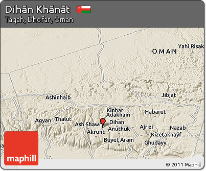 Shaded Relief Panoramic Map of Dihān Khānāt