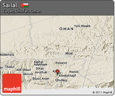 Shaded Relief Panoramic Map of Sailal