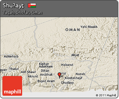 Shaded Relief Panoramic Map of Shuḩayţ