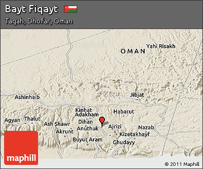 Shaded Relief Panoramic Map of Bayt Fiqayt