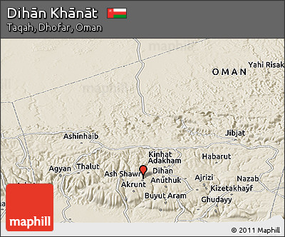 Shaded Relief Panoramic Map of Dihān Khānāt