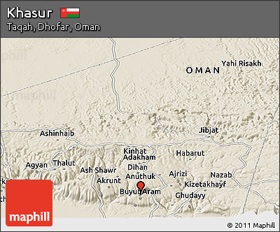 Shaded Relief Panoramic Map of Khasur
