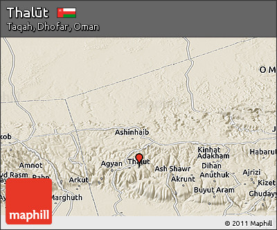 Shaded Relief Panoramic Map of Thalūt