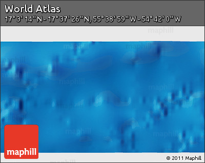 Physical 3D Map of the Area around 17° 20' 20" N, 55° 10' 29" W