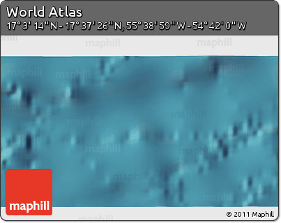 Satellite 3D Map of the Area around 17° 20' 20" N, 55° 10' 29" W