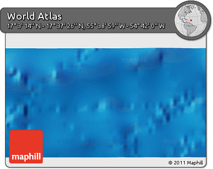Shaded Relief 3D Map of the Area around 17° 20' 20" N, 55° 10' 29" W
