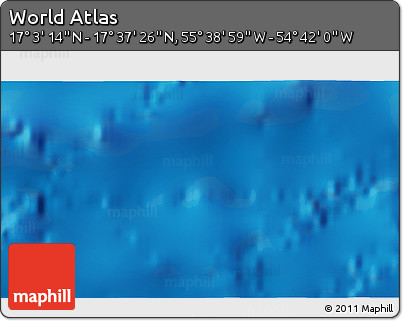 Shaded Relief 3D Map of the Area around 17° 20' 20" N, 55° 10' 29" W