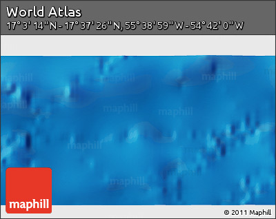 Shaded Relief 3D Map of the Area around 17° 20' 20" N, 55° 10' 29" W