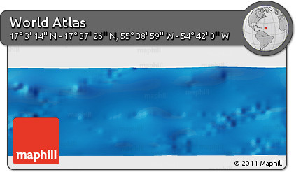 Physical Panoramic Map of the Area around 17° 20' 20" N, 55° 10' 29" W