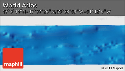 Physical Panoramic Map of the Area around 17° 20' 20" N, 55° 10' 29" W