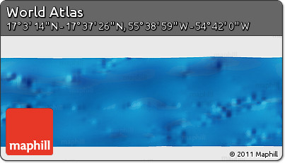 Physical Panoramic Map of the Area around 17° 20' 20" N, 55° 10' 29" W