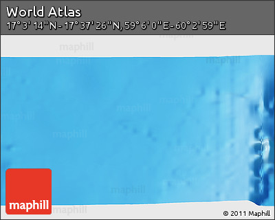Physical 3D Map of the Area around 17° 20' 20" N, 59° 34' 30" E