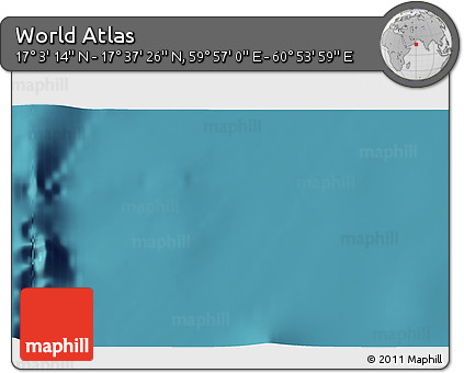 Satellite 3D Map of the Area around 17° 20' 20" N, 60° 25' 29" E