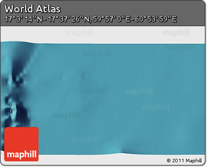 Satellite 3D Map of the Area around 17° 20' 20" N, 60° 25' 29" E