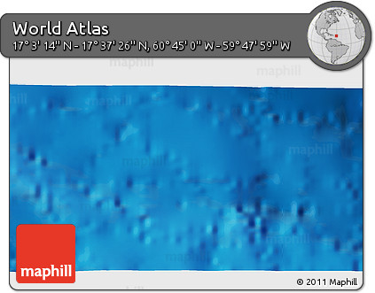 Shaded Relief 3D Map of the Area around 17° 20' 20" N, 60° 16' 29" W