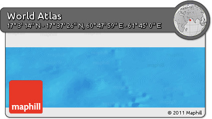 Physical Panoramic Map of the Area around 17° 20' 20" N, 61° 16' 29" E
