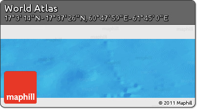 Physical Panoramic Map of the Area around 17° 20' 20" N, 61° 16' 29" E