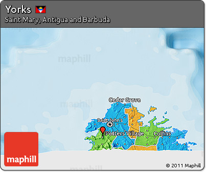 Political 3D Map of Yorks