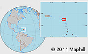 Gray Location Map of the area around 17° 20' 20" N, 61° 58' 30" W