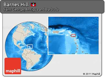 Shaded Relief Location Map of Barnes Hill