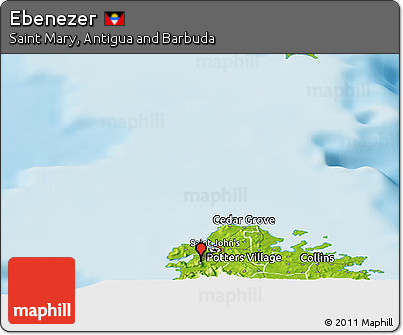 Physical Panoramic Map of Ebenezer