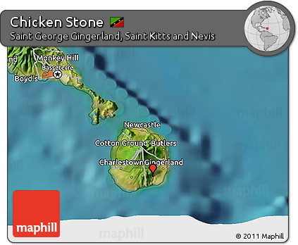 Satellite 3D Map of Chicken Stone